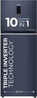 Haier 328 L Frost Free Double Door 2 Star Convertible Refrigerator with Top Freezer, 10 In 1 Converti...
