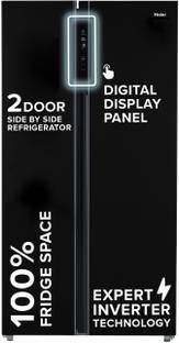 Haier 602 L Frost Free Side by Side Convertible Refrigerator with Inverter, Digital Display Panel, Tr...