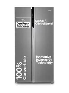 CANDY 602 L Frost Free Side by Side Refrigerator with 100 % Convertible refrigerator with Deo Fresh T...