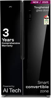 Godrej 600 L Frost Free Side by Side 3 Star Refrigerator  with Toughened Glass Door with Smart Convert...