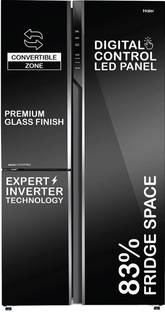 Haier 598 L Frost Free Side by Side Convertible Refrigerator  with 83% Convertible Fridge SpaceDigital Control Panel360 Degree CoolingMagic Convertible ZoneExpert Inverter 3-Door