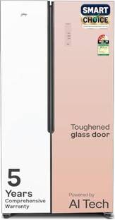 Godrej 600 L Frost Free Side by Side 3 Star Refrigerator with Smart Convertible Zones with Digital To...