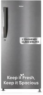 Haier 190 L Direct Cool Single Door 4 Star Refrigerator  with Toughned Glass ShelfLarge Vegetable Box