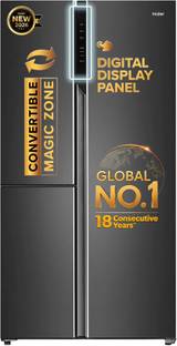 Haier 598 L Frost Free Side by Side Convertible Refrigerator  with Expert Inverter 3-Door Side by Side...