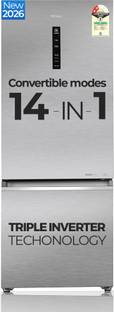 Haier 355 L Frost Free Double Door 2 Star Refrigerator  with Freezer at Bottom, Triple Inverter & Dual...