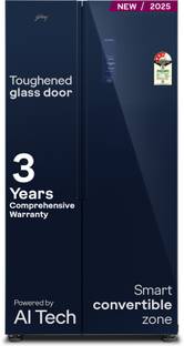 Godrej 600 L Frost Free Side by Side 3 Star Refrigerator  with Smart Convertible AI Powered 3 Intellig...