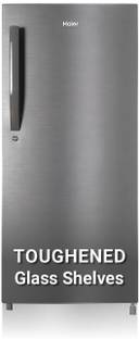 Haier 190 L Direct Cool Single Door 3 Star Refrigerator  with 1 Hour Icing TechnologyToughned Glass Sh...