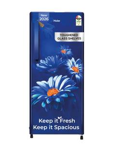 Haier 190 L Direct Cool Single Door 2 Star Refrigerator with Fast Ice Making, Easy Clean Back, Large ...