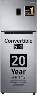 SAMSUNG 363 L Frost Free Double Door 1 Star Convertible Refrigerator  with Convertible 5-in-1 , Digital Inverter with Display
