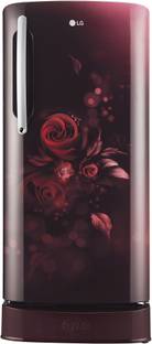 LG 201 L Direct Cool Single Door 5 Star Refrigerator with Base Drawer  (Scarlet Euphoria, GL-D211HSEZ)