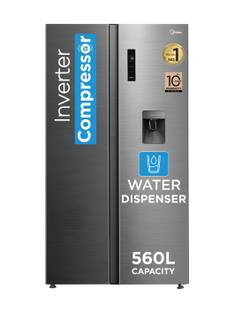 Midea 560 L Frost Free Side by Side Refrigerator with Water Dispenser Inverter Compressor