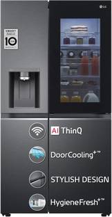 LG 635 L Frost Free Side by Side Refrigerator  with Insta View Door-In-Door, AI ThinQ (Wi-Fi), Door Co...