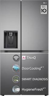 LG 635 L Frost Free Side by Side Refrigerator  with Smart Inverter Compressor, AI ThinQ (Wi-Fi), Door ...