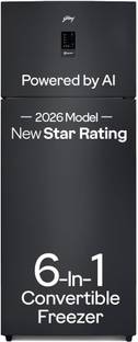 Godrej 472 L Frost Free Double Door 1 Star Refrigerator with AI Powered 6-in-1 Freezer Convertible Ad...