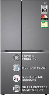 LG 655 L Frost Free Side by Side 3 Star Refrigerator  with Smart Inverter Compressor, Express Freeze, ...