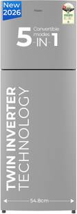 Haier 240 L Frost Free Double Door 1 Star Refrigerator  with Freezer at Top, 200% Faster Ice Making in...