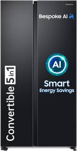 Samsung 653 L Frost Free Side by Side 3 Star Refrigerator  with AI and WiFi, Convertible 5-in-1, Digit...