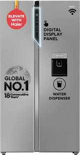 Haier 596 L Frost Free Side by Side Convertible Refrigerator  with Expert Inverter Smart Sense AI enab...