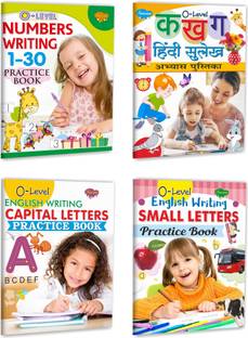 सावन प्रेज़ेंट सेट ऑफ 4 राइटिंग बुक्स | ओ-लेवल नंबर्स राइटिंग 1-30 प्रैक्टिस बुक ओ-लेवल क ख ग हिंदी सुलेख अभ्यास पुस्तिका, 0-लेवल इंग्लिश राइटिंग कैपिटल लेटर्स प्रैक्टिस बुक एंड ओ-लेवल इंग्लिश राइटिंग स्मॉल लेटर्स प्रैक्टिस बुक