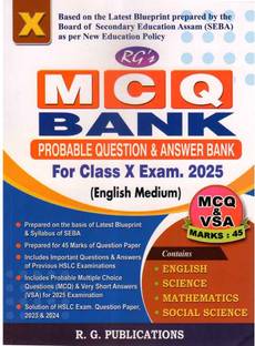 MCQ Bank (English) | Probable Questions And Answers Bank For Class 10 (X) HSLC Exam | English Medium | Based On The Latest Blueprint Prepared By The Board Of Secondary Education (SEBA) Assam And As Per The New Education Policy (NEP) | HSLC Examination Assam | Includes Multiple Questions And Answers Of English, Mathematics, Science, And Social Study | Best Selling And Best MCQ Guide Book For HSLC Examination Of Assam | Solved Previous Year MCQ Questions