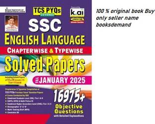 SSC English Language Chapterwise And Typewise Solved Papers Till January 2025 TCS PYQs Covered For CGL,CPO,CHSL,MTS,Steno And Constable GD (English Medium) (5318)