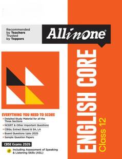 CBSE All In One English Core Class 12 Exam 2026 | NCERT & Other Important Questions CBQs, Extract Based & SA, LA, Board Questions Upto 2025, Sample Question Papers | Included Assesment Of Speaking & Listening Skills (ASL)