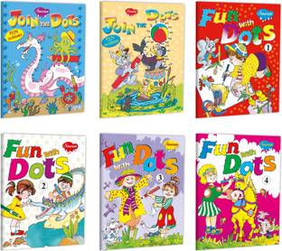 Sawan Present Set Of 6 Book Fun With Dots| Join The Dots Fun With Alphabets, Join The Dots Fun With Numbers, Fun With Dots-1 To 4