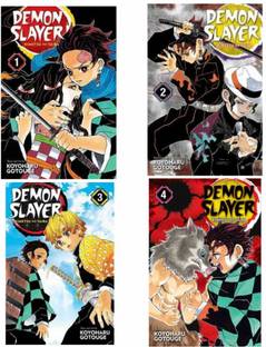 Demon Slayer: Kimetsu No Yaiba, Vol. 1,2,3,4 Combo Set