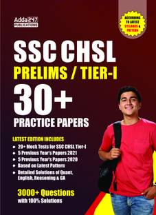 30+ SSC CHSL Prelims / Tier-I Practice Papers (English Printed Edition) By Adda247