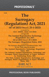 Surrogacy (Regulation) Act, 2021 With Assisted Reproductive Technology (Regulation) Act, 2021 Alongwith Rules