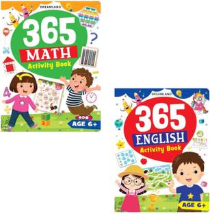 Dreamland Publications 2 Book Set 365 Maths Activity Book For Age 6+ With 365 English Activity Book For Age 6+