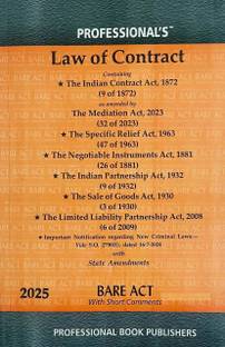 Law Of Contract Bare Act With State Amendments And Short Comments (Paperback In English By Professional's)