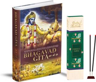 Bhagavad Gita As It Is (English) With Complimentary Radha Madhava Vrindavan Flower Incense Sticks (100g)