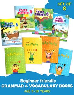 English Grammar And Vocabulary Books For Kids 5 To 10 Years | Practice Exercises With Colourful Pictures For English Speaking And Learning | Pack Of 8