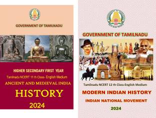 INDIAN HISTORY Ancient,Medieval,Modern Set Of 2 Books English Medium ( A Comprehensive Guide For All Competitive Exams ) CLASS 11, 12 Th History 2024-2025 By TAMILNADU NCERT