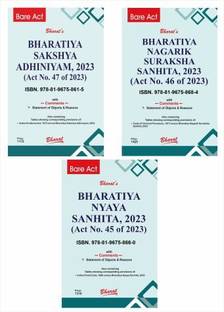Bharat's NEW - IPC / CRPC / Evidence - Sakshya Bill, 2023 + Nagrik Suraksha Sanhita, 2023 + Nyaya Sanhita, 2023 - BARE ACT - Latest 2024 Edition (A Set Of 3 Books)