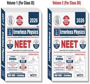 Errorless Physics For NEET Revised New Edition 2023 (2 Volumes) As Per NTA (Paperback+Free Smart E-Book)