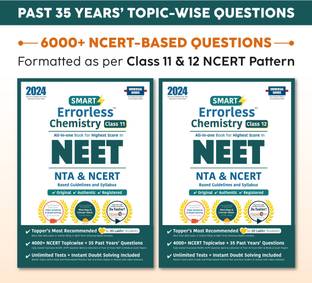 Smart Errorless Chemistry NEET Class 11 & 12 (2024) - NCERT Based | 8000+ NCERT & New Pattern Questions | 35 Past Years Papers | Free E-Book, Mind-Maps & App Paperback – 1 April 2023