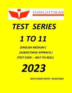 Insight Ias Prelims Test Series 1 To 11 -English Medium 2023 (Subjectwise) ( Insight Ias, Paperback) 2023