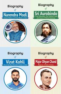 Biography Of Narendra Modi, Virat Kohli, Sri Aurobindo & Major Dhyan Chand (Set Of 4 Books)