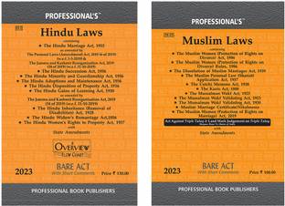 Combo Of 2 Bare Acts For Law Students/judiciary Aspirants Hindu Law, Muslim Law