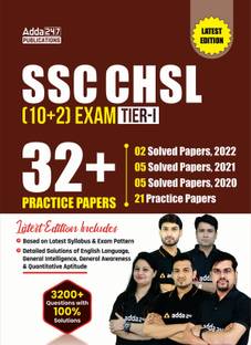 SSC CHSL (10+2) Tier I 2023 32+ Practice Sets(Including Solved Papers 2020-22) English Printed Edition Book By Adda247