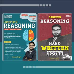 Combo Of Champion Reasoning By Saurav Singh & Banking Reasoning Hand Written Notes For SBI,RBI,IBPS,SEBI,NABARD,LIC & Other Banking Exams