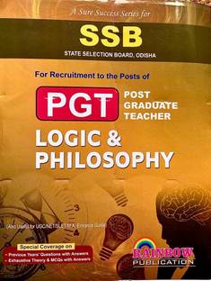 Ssb Logic & Philosophy Ssb Pgt Logic & Philosophy For Post Graduate Teacher Odisha Rainbow Publication 2023-24