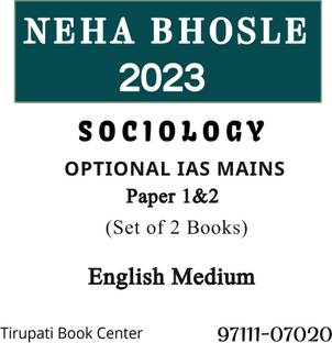 NEHA BHOSLE Sociology OPTIONAL IAS MAINS Latest Printed Notes Paper 1&2 English Medium Set Of 2 Books Civil Service Preparation Photocopy 2023