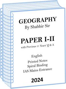 Complete Set Shabbir Sir Geography Printed Notes By Edukemy Plus Previous 15 Years Q & A For Mains