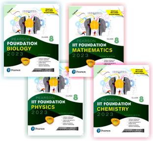 COMBO Pearson IIT Foundation PHYSICS, CHEMISTRY, BIOLOGY & MATHEMATICS Class 8, SET OF 4 BOOKS Revised As Per CBSE And NCERT Curriculum Guidelines With Includes Active App -To Gauge Self Preparation - TENTH Edition 2023 By