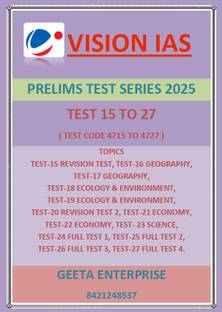 Vision Ias Upsc Prelim Test Series 2025 Gs Test 15to12 Bk/wh Photocopy