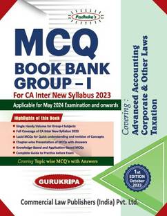 Commercial’s CA Inter Padhuka MCQ Book Bank Group – 1 By G. Sekar – 1st Edtion 2023