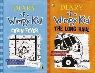 Set Of 2 (Two) Books Of Diary Of A Wimpy Kid By Kinney Jeff: Cabin Fever, The Long Haul